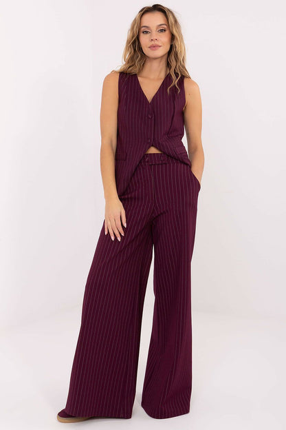 Close-up of the stylish striped design on Rue Paris Women's Wide Leg Palazzo Trousers, elevating your wardrobe with luxury.