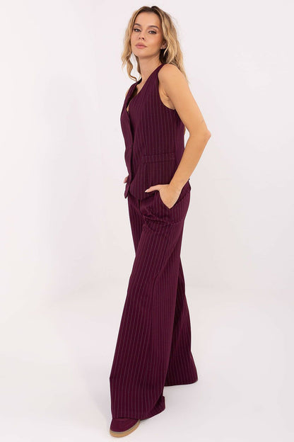 Model wearing Rue Paris Elegant Women's Wide Leg Palazzo Trousers, demonstrating versatility for both casual and formal settings.