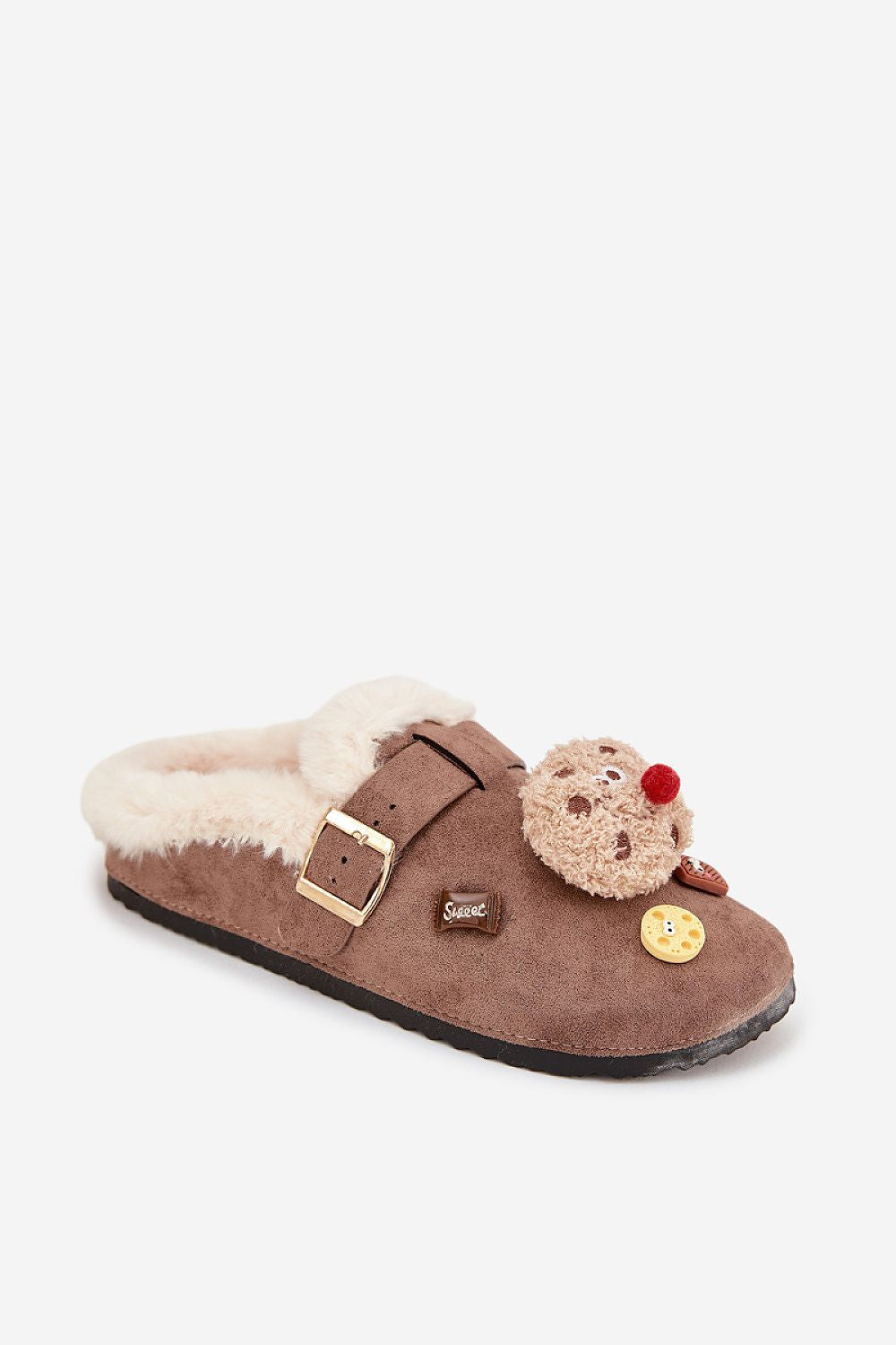 Step in Style luxury women's eco suede slippers displayed on a cozy setting, perfect for lounging at home in chic comfort.