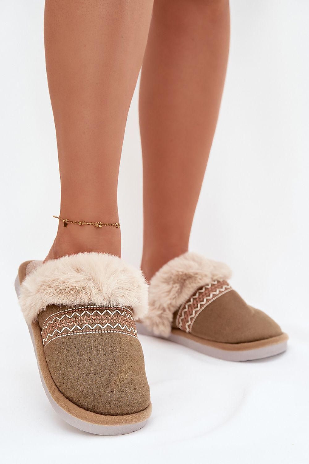 Elegantly designed Luxury Soft Fabric Slippers for Women by Step in Style, featuring cozy fur lining for ultimate warmth and comfort.