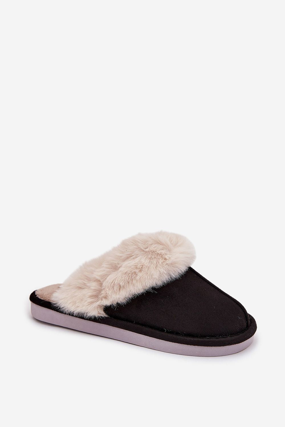 Luxury Women's Eco Suede Slippers by Step in Style, featuring elegant fur decoration for winter comfort and style, available in sizes EU 36/37 to 40/41.