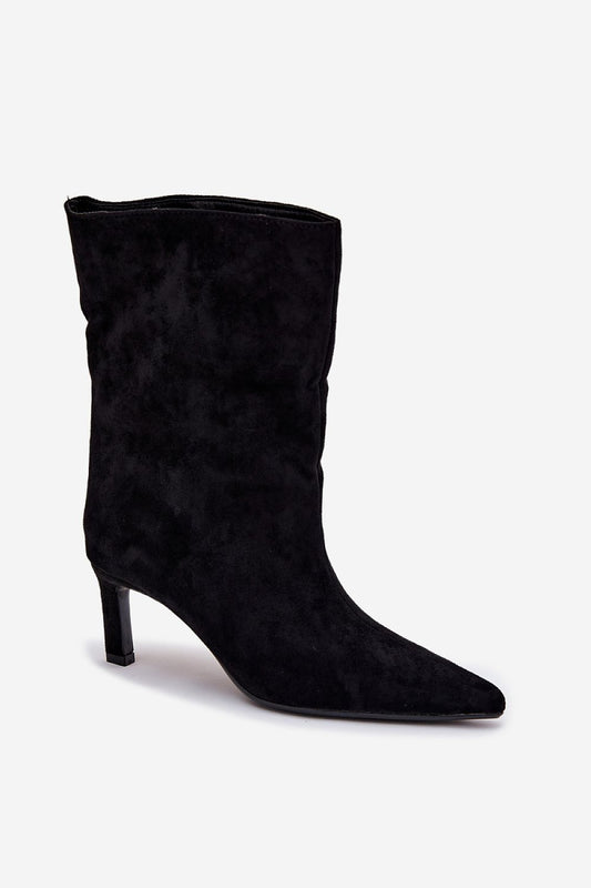 Luxury Elevated Slip-On Ankle Boots by Step in Style showcasing elegant imitation leather suede and a 7cm stiletto heel.