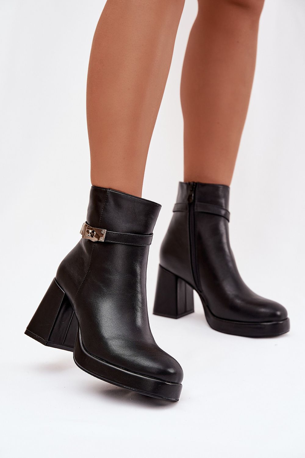 Luxury women's eco leather ankle boots by Step in Style with an 8.5 cm heel, designed for stylish comfort and available in EU sizes 36 to 41.