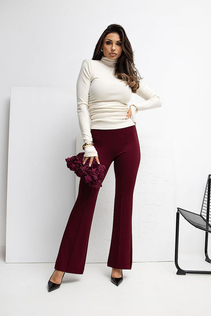 Fashionable and chic Rue Paris High Waist Flared Tracksuit Trousers ideal for elevating loungewear and casual attire
