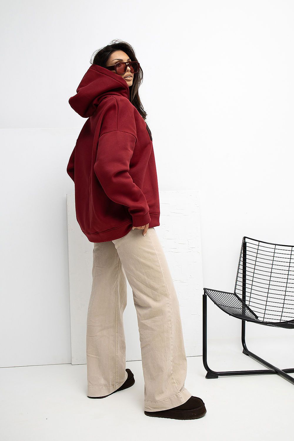 Elegant and stylish Comfortable Women's Hoodie Sweatshirt by Rue Paris, showcasing a casual design, perfect for layering in cooler weather.