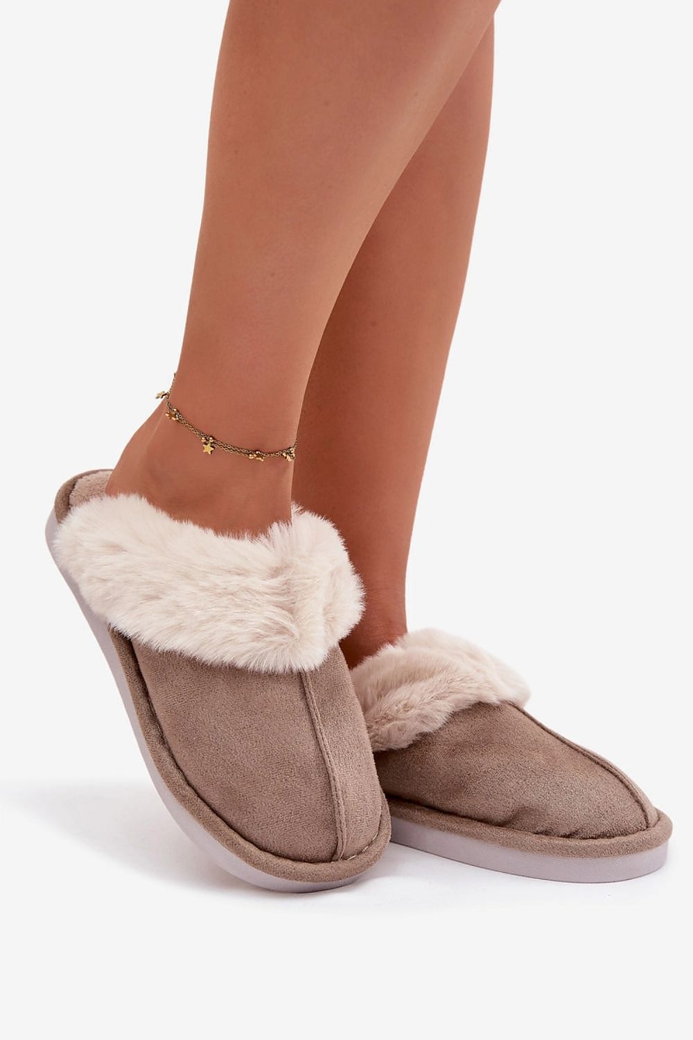 Stylish Women's slippers by Step in Style, highlighting luxurious eco suede material and wide toe design for breathability.