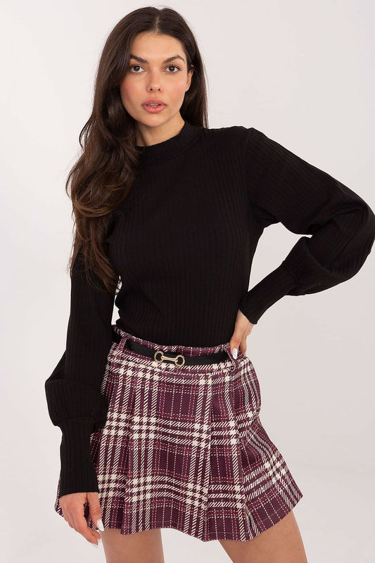 Elegant Plaid Skort by Italy Moda, showcasing a luxurious design that combines sophistication with comfort, perfect for women's fashion.