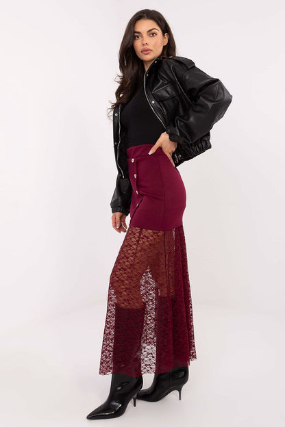 Back view of the Elegant Midi Skirt from Italy Moda, showcasing its graceful length and design that transitions effortlessly from day to night.