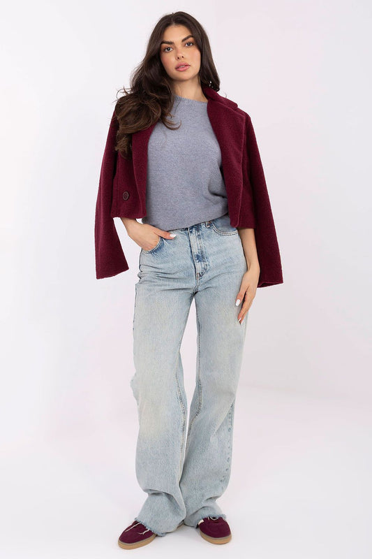 Italy Moda Women's Short Sleeve Sweater, a luxurious blend of acrylic and baby alpaca, showcasing an elegant design perfect for casual chic outfits.