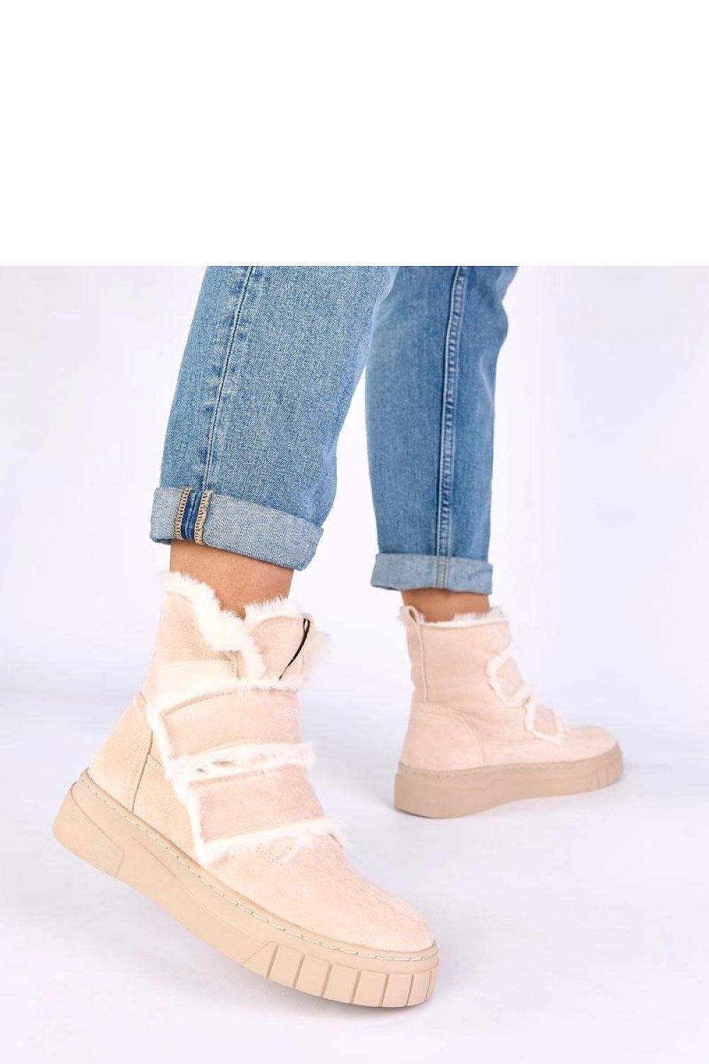 Solea Luxurious Eco Suede Fur-Lined Boots in an elegant design with Velcro fastening, showcasing comfort and style for winter fashion.