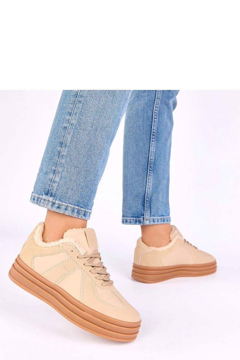 Elegant Solea Sport Shoes featuring a stylish 4cm platform, crafted from high-quality ecological suede with a soft fur lining, perfect for modern comfort and chic outdoor activities.