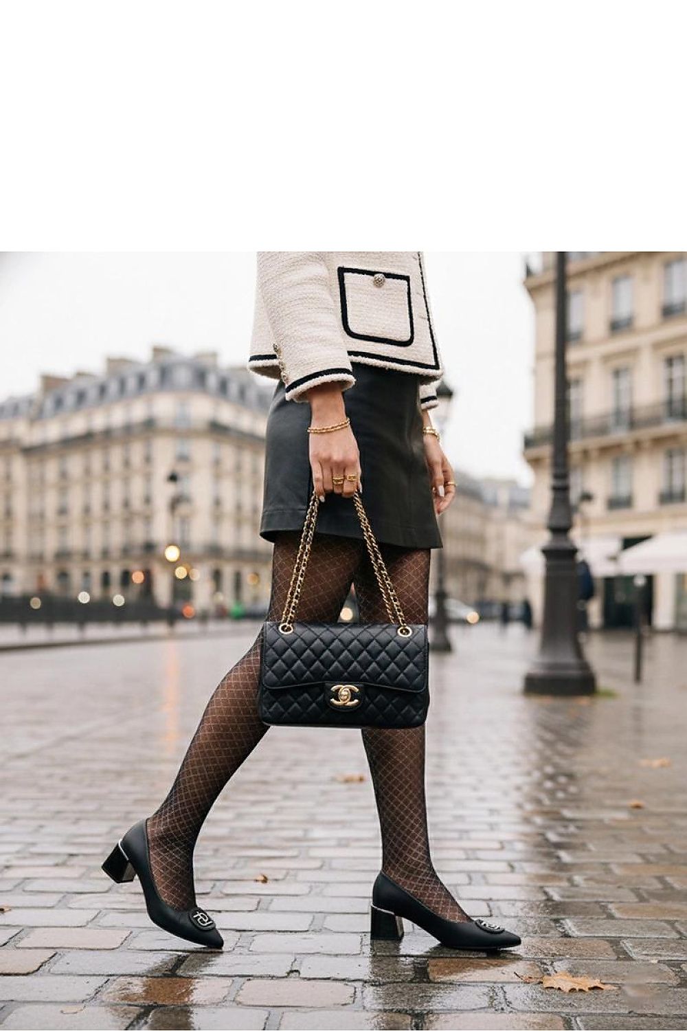 Close-up of the sophisticated zircon detailing on Solea's Elegant Block Heel Pumps, showcasing luxury and style in high-quality synthetic leather.