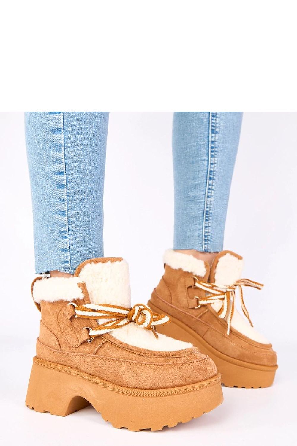 Elegant Solea Faux Suede Winter Snow Boots showcasing a high platform design and luxurious fur lining for warmth and comfort.