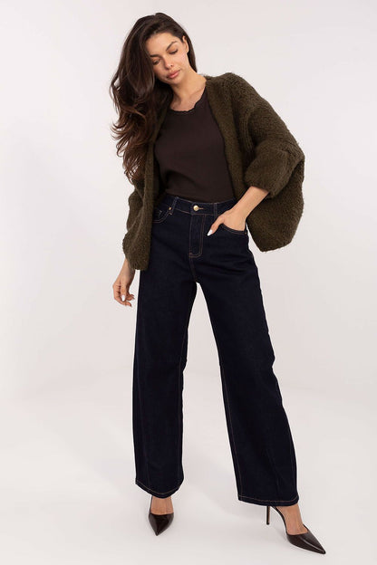 Model wearing the Stylish Ribbed Long Sleeve Blouse by Factory Price, demonstrating its versatility and flattering fit for a chic, sophisticated look.