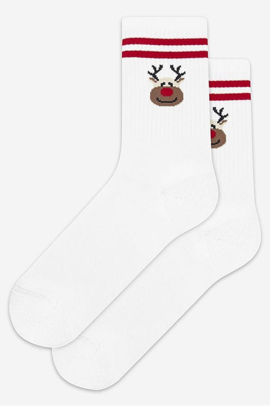 Luxurious high Christmas socks by Gatta featuring an elegant reindeer motif, perfect winter gift for sizes 36-41, designed for warmth and style.