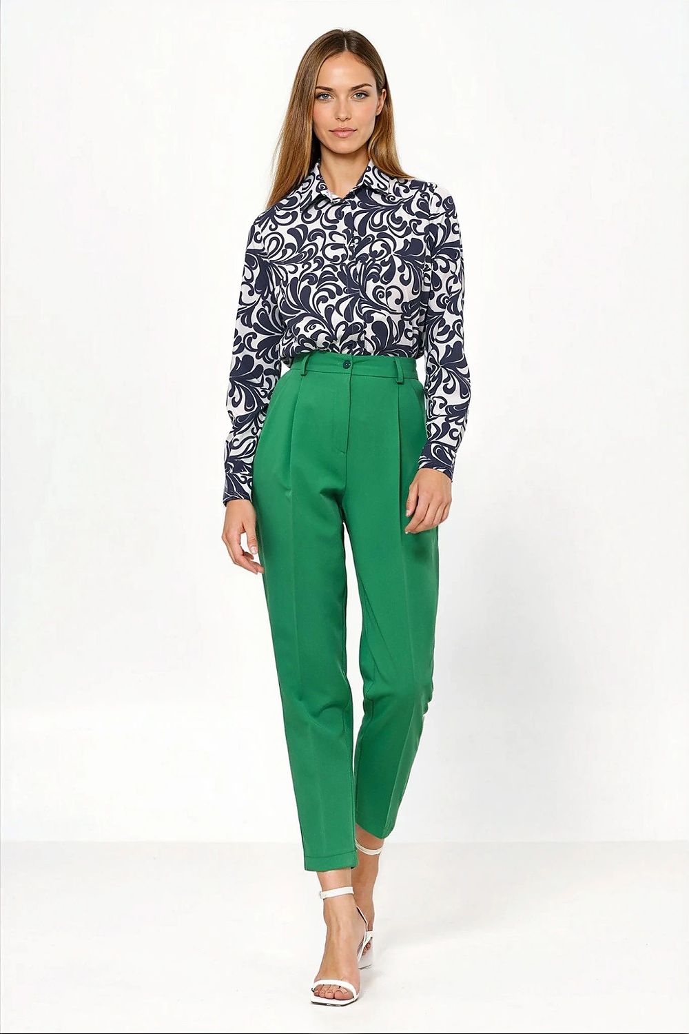 Elegant High-Waisted Balloon Trousers for Women by Nife, showcasing a sophisticated design perfect for office attire.