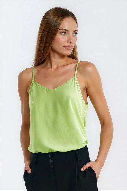 Luxury Viscose T-Shirt by Nife, featuring a sophisticated design, thin straps, and breathable fabric, available in sizes EU 34-42, ideal for elegant and casual wear.