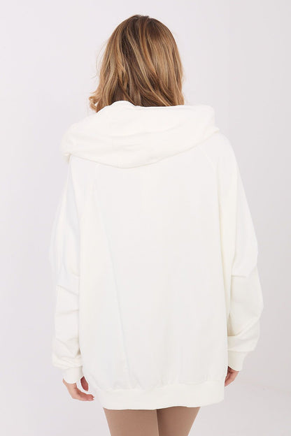 Close-up of the rich fabric texture of Relevance Luxury Women's Hoodie Sweatshirt, highlighting its premium cotton blend for ultimate comfort.