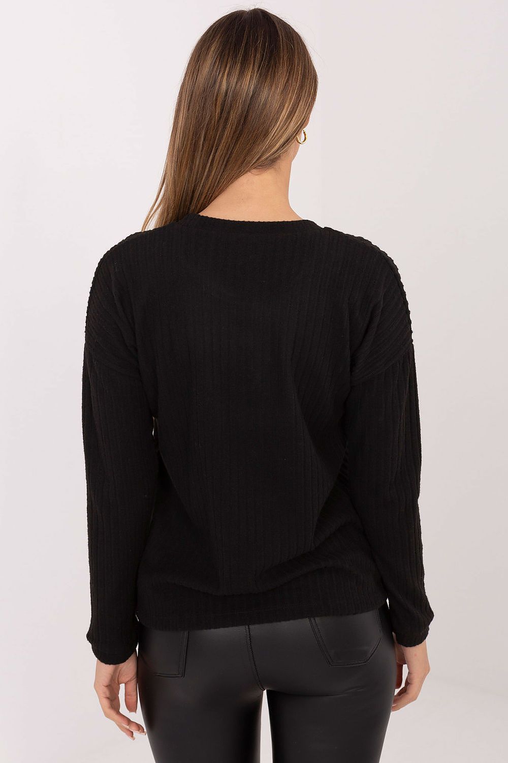 Luxurious Classic Round Neck Jumper in Cotton Blend by Relevance, featuring a stylish round neckline, long sleeves, and ribbed texture, perfect for everyday wear and elegant layering.