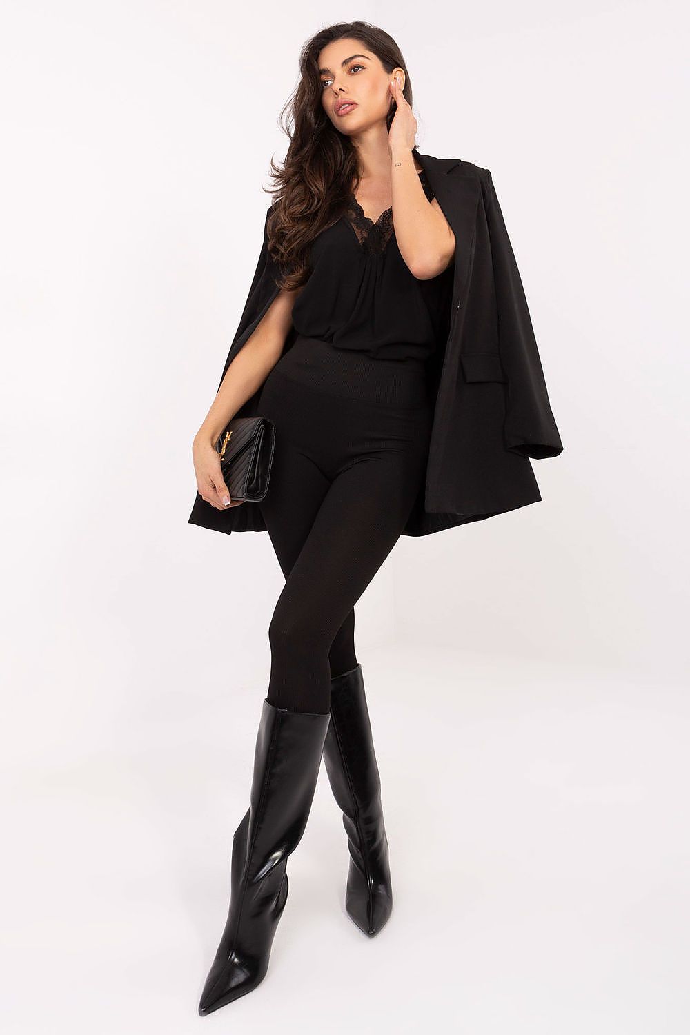 Chic and comfortable women's long leggings by Relevance, perfect for everyday wear with a modern ribbed design and high waist.