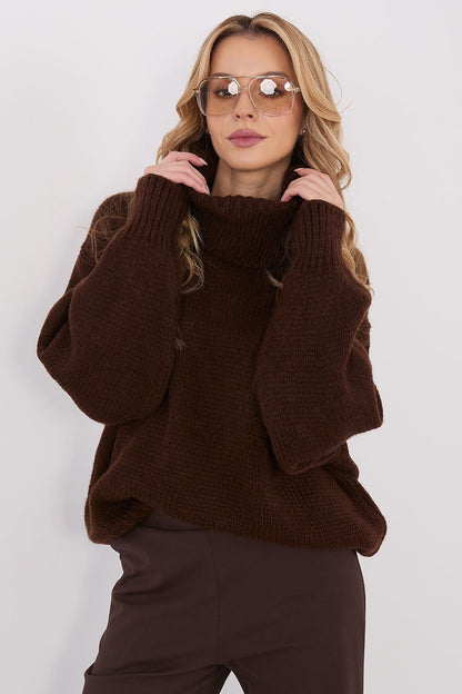 Chic long-sleeve turtleneck sweater in a light acrylic-mohair blend, perfect for casual occasions by Factory Price.