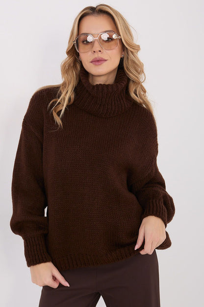 Sophisticated acrylic and mohair blend loose turtleneck sweater by Factory Price, combining warmth and fashion for modern women.
