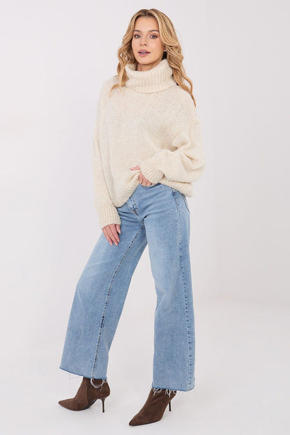 Soft and light loose women's sweater with a turtleneck by Factory Price, perfect for adding a touch of luxury to everyday fashion.