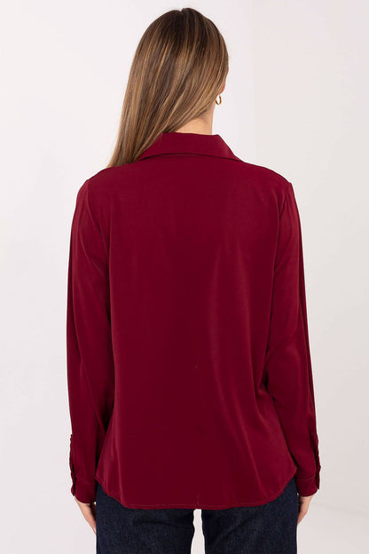 Elegant women's long sleeve polyester shirt in EU size 0, perfect for formal occasions and everyday wear, designed by Factory Price.