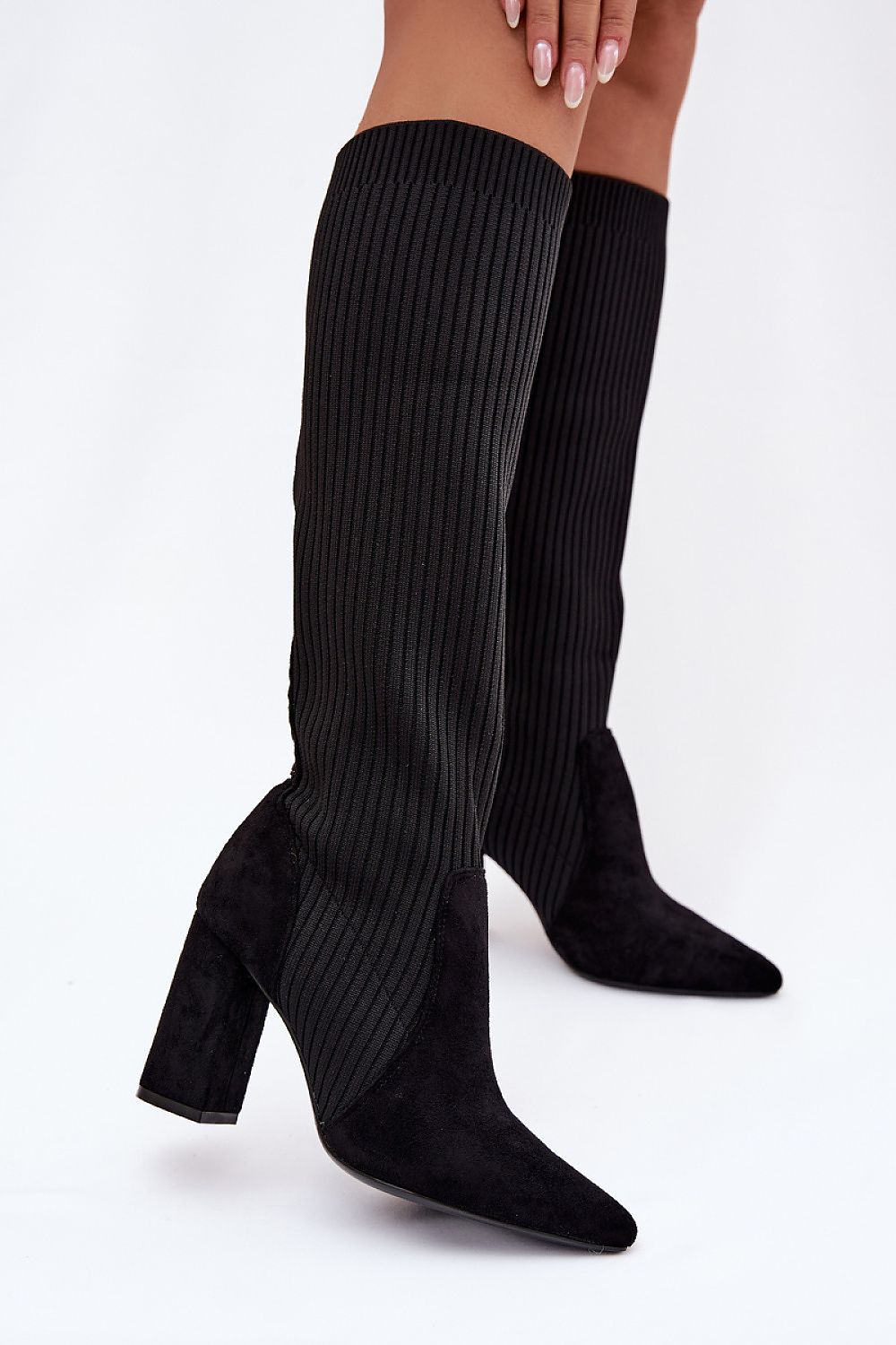 Elegant women's sock-style heel boots by Step in style, featuring a sleek 9 cm heel and a chic design suitable for any occasion.
