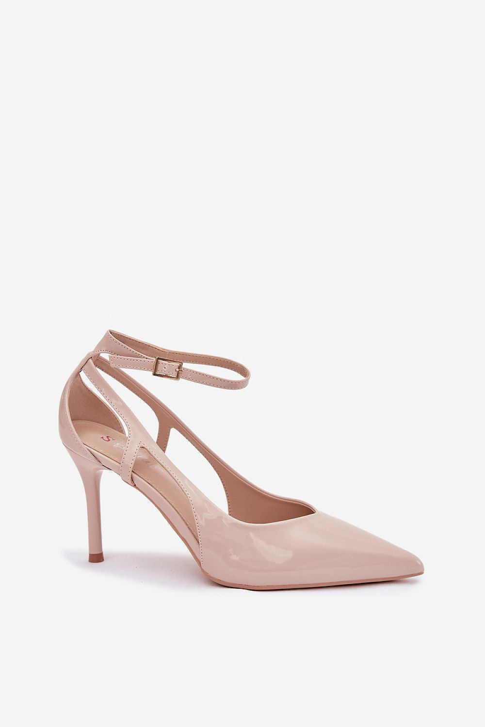 Chic women's high heels in patent eco-leather by Step in Style, featuring a perfect fit adjustable strap and stylish pointed toes for a flattering silhouette.