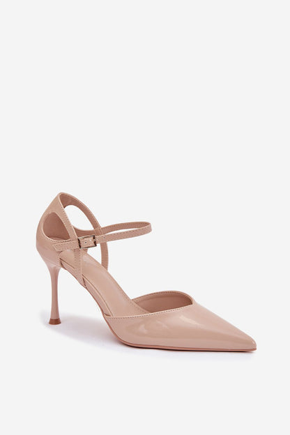 Elegant women's eco leather high heels by Step in style featuring an adjustable strap and 8.5 cm heel for a sophisticated look.