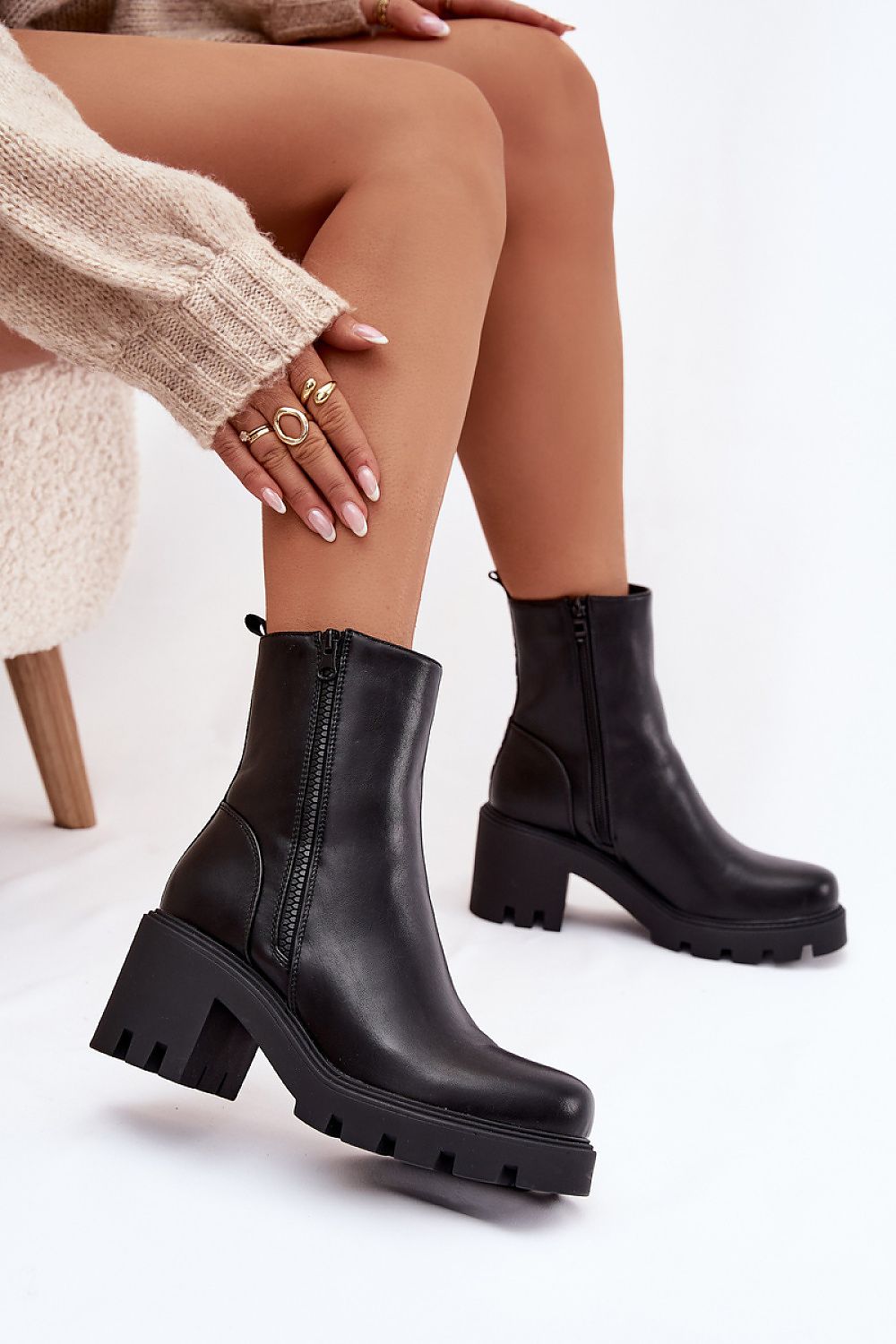Stylish women's eco leather ankle boots by Step in Style, featuring a 7.5 cm heel and insulated interior for comfort and warmth on cooler days.