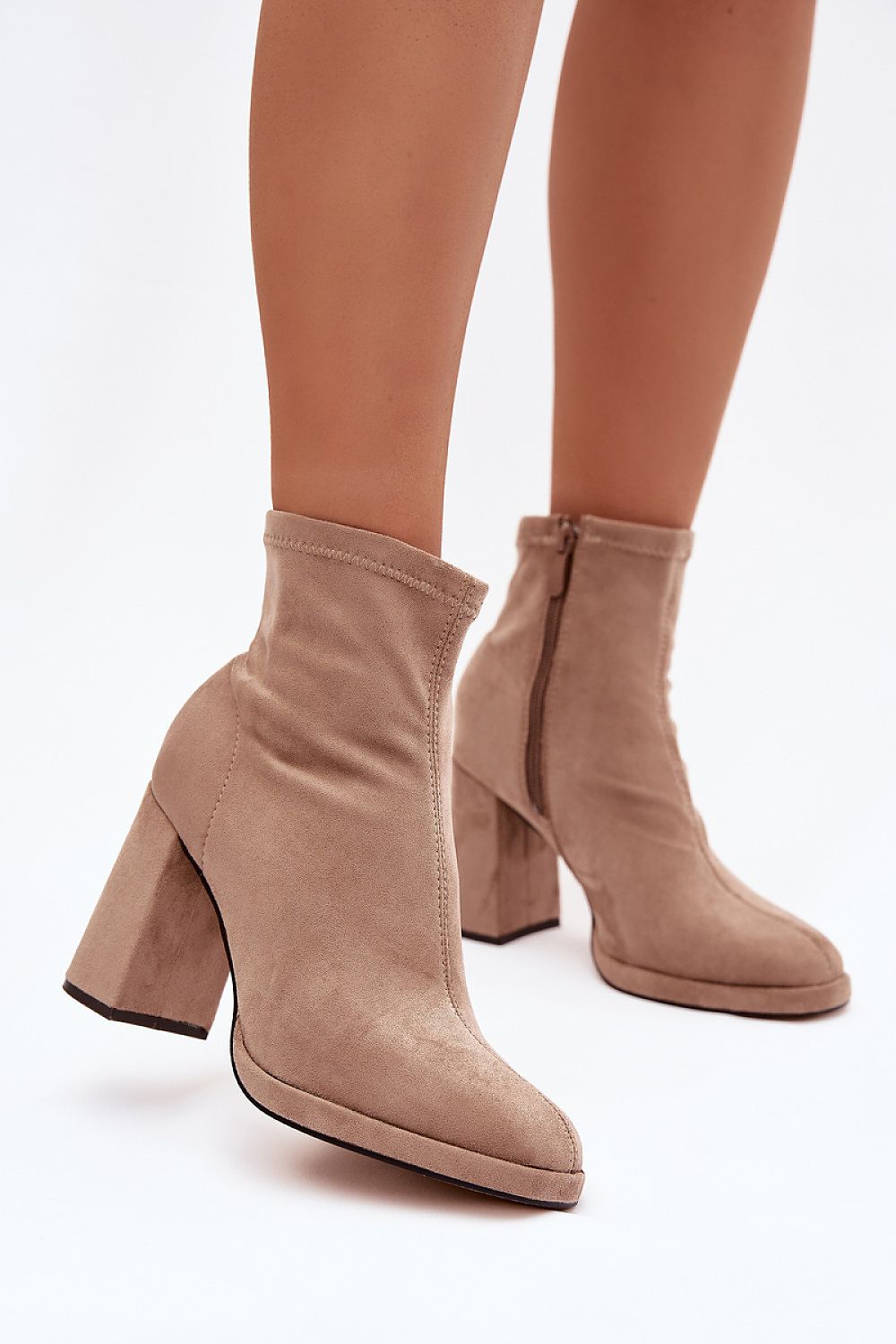 Elegant women's eco-suede ankle boots by Step in Style featuring a stylish zipper closure and 9.5 cm heel, perfect for sophisticated outfits in sizes EU 36-41.