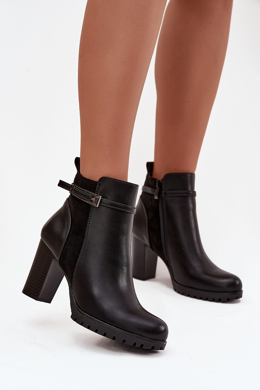 Luxury Women's eco leather ankle boots by Step in style featuring a stable column heel, perfect for autumn-winter wear.
