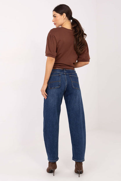 Luxury Women's High Waist Tapered Jeans from Factory Price, featuring a comfortable cotton blend fabric, perfect fit for sizes XS to XL, designed for everyday chic styling.