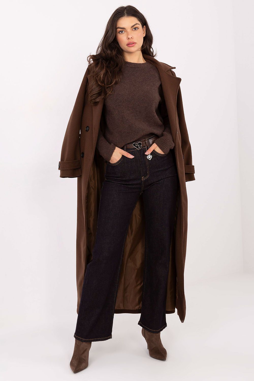 Luxury Women's High-Waisted Straight Leg Jeans in classic denim style, crafted by Factory Price, offering 98% cotton comfort for everyday elegance.