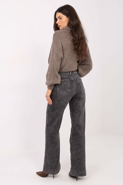 Versatile luxury women's high waist jeans by Factory Price, blending fashion and function with slip pockets and a flattering straight-leg cut for a chic casual look.