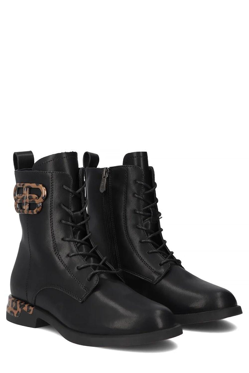 Luxurious Filippo black leather ankle boots with a chic panther design, embodying timeless elegance and comfort for every woman's wardrobe.