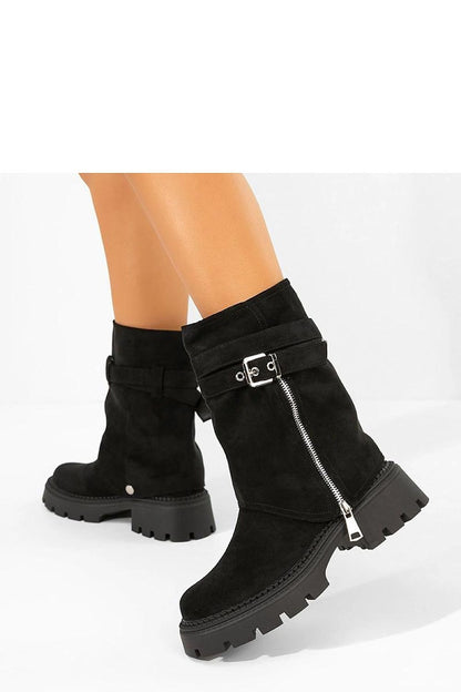 Luxury Solea Edna stiletto ankle boots in black suede, featuring an adjustable height design for versatile style, perfect for both casual and formal occasions.