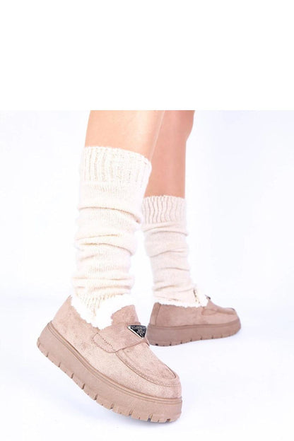 Stylish dark beige Kirby platform moccasins for women by Solea, designed for comfort and elevated chic.