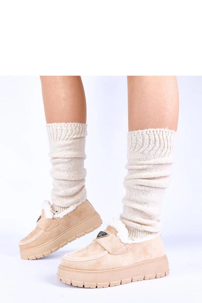 Luxury dark beige fur-lined women's moccasins by Solea on Kirby platform, showcasing elegant minimalist design for stylish comfort.