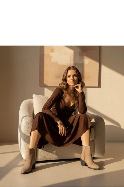 Solea Ritama Gray Ankle Boots on display, presenting a luxurious design with a 7cm heel for enhanced comfort and style.