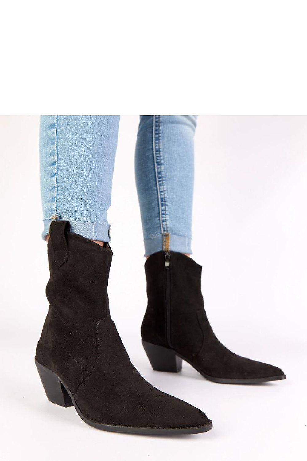 Elegant Gemre Women's Black Alka Post Cowboy Boots showcasing timeless western style and modern comfort, crafted from high-quality imitation leather.