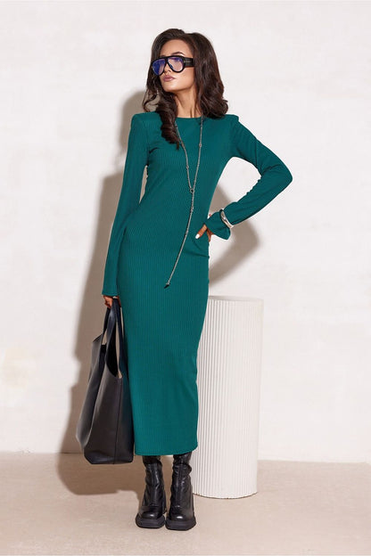 Elegant Knit Daydress by Roco Fashion, showcasing a soft and breathable fabric that perfectly fits the silhouette, ideal for sophisticated everyday wear in EU sizes 36-40.