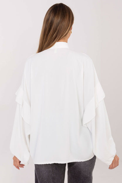 Stylish representation of the long sleeve women's shirt by Factory Price, exemplifying its versatility for both casual and elegant occasions.