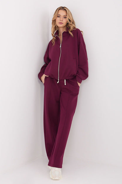 Sophisticated high-waisted sweatpants by Factory Price, crafted from a soft fabric blend, offering style and functionality with convenient side pockets.