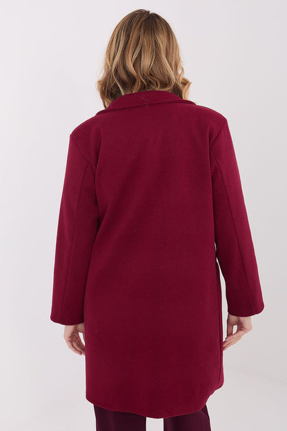 Elegant women's transitional coat by Italy Moda featuring a classic lapel design, suitable for autumn and spring wear.