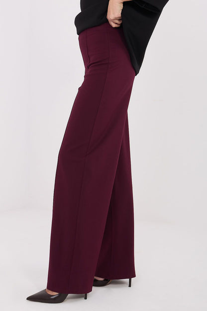 Luxurious soft fabric blend of wide leg trousers for women by Rue Paris, designed for comfort and a flattering fit, perfect for everyday elegance.