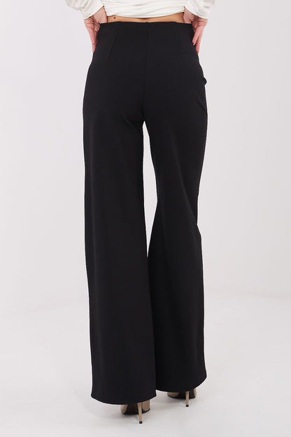 Elegant wide leg trousers for women by Rue Paris, showcasing a high waist design, soft fabric blend, and modern silhouette, perfect for office and casual wear.