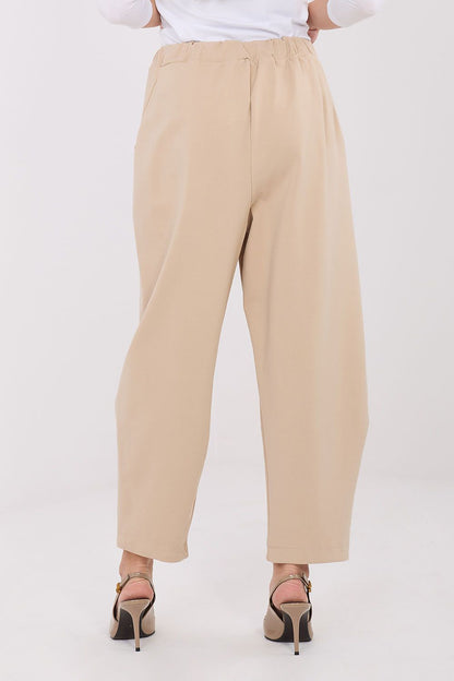 Chic high-waisted trousers by Rue Paris, crafted from a soft viscose blend, perfect for elegant everyday styling.